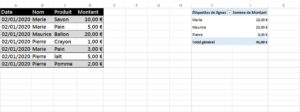 Tableau croisé dynamique sur Excel