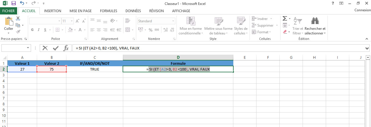 Créer une formule conditionnelle sur Excel VBA