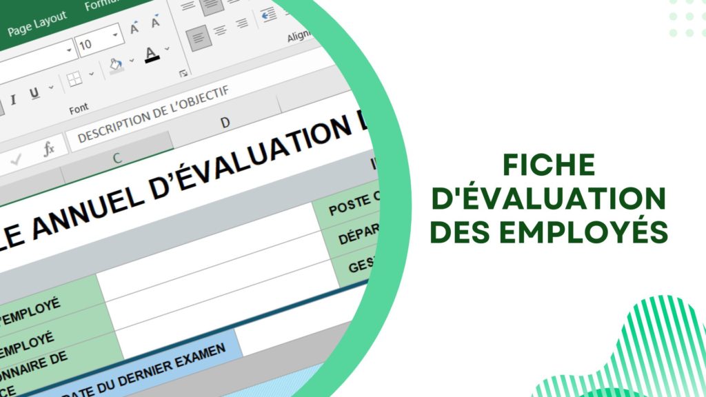 Image d’une fiche d’évaluation des employés sur Excel