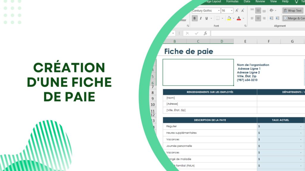 Fiche de paie pour la gestion des salariés sur Microsoft Excel